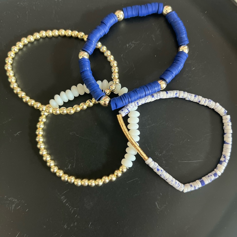 Stretchy Bracelets in several colors.